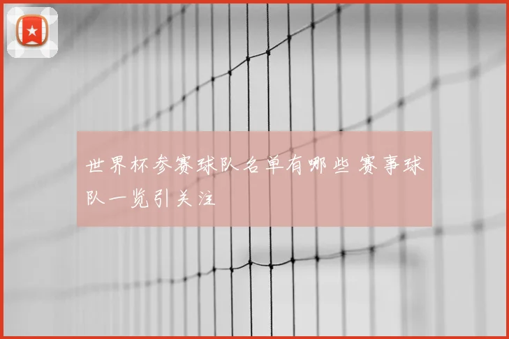 世界杯参赛球队名单有哪些 赛事球队一览引关注